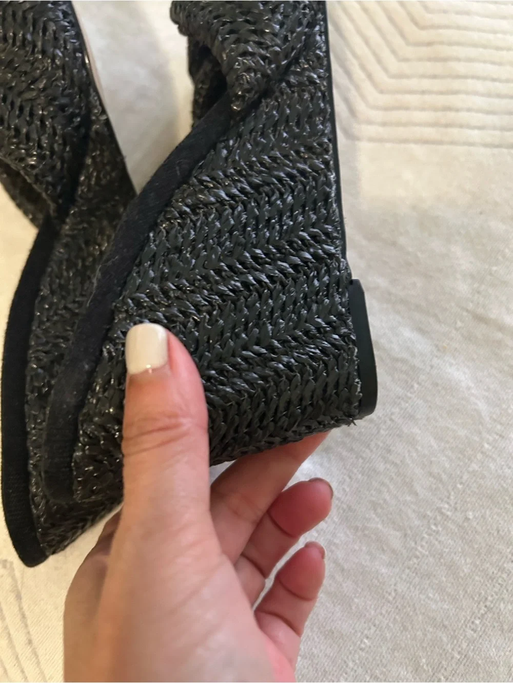 Nine West Raffia Nikhil Twist Wedge Sandals